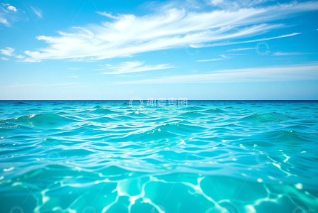 蓝色海洋与天空风景