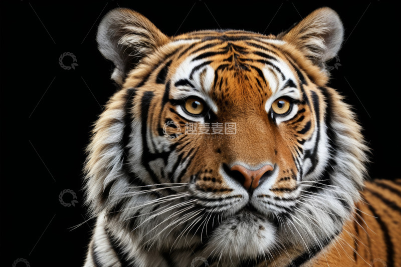 高清大图下载【趣麦麦图】老虎特写肖像素材