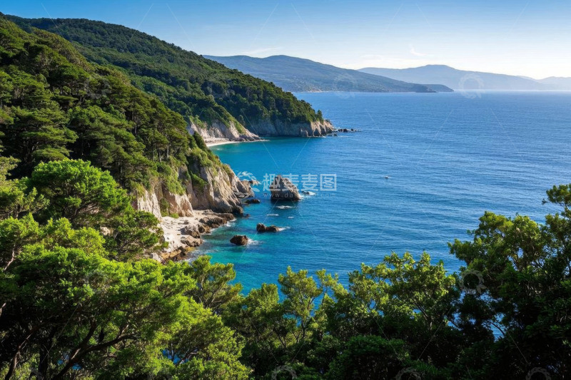 高清大图下载【趣麦麦图】山海相依的海岸风景