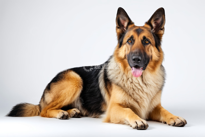 高清大图下载【趣麦麦图】德国牧羊犬趴卧特写