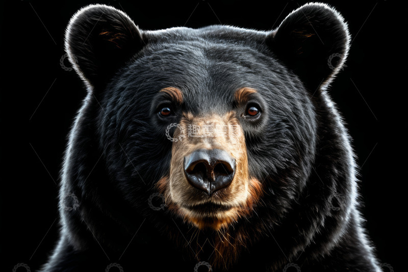 高清大图下载【趣麦麦图】黑熊面部特写