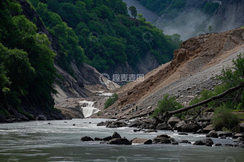 高清大图下载【趣麦麦图】山间河流与岩石景观