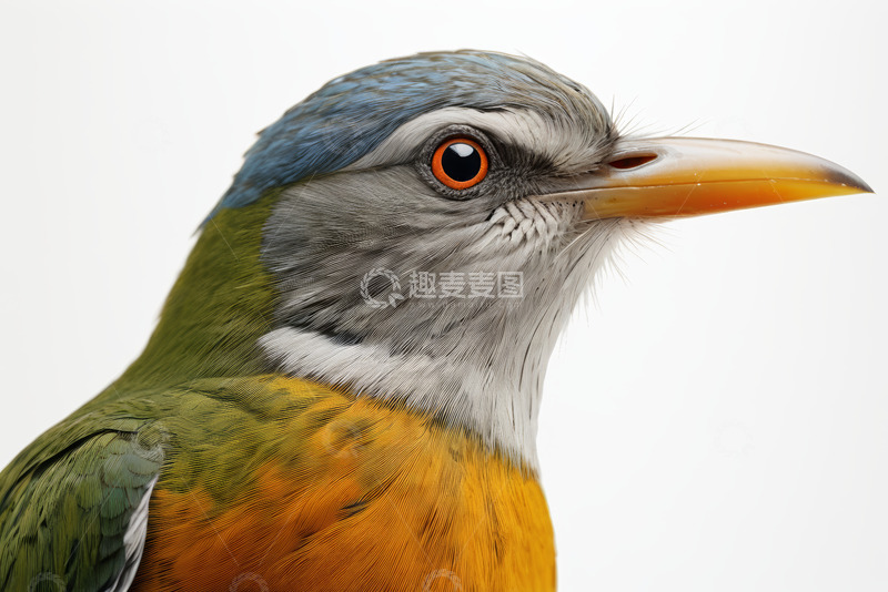 高清大图下载【趣麦麦图】彩色鸟类头部特写