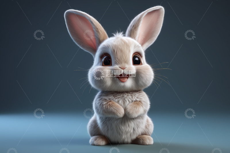 高清大图下载【趣麦麦图】可爱卡通兔子特写