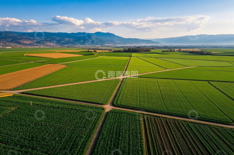 高清大图下载【趣麦麦图】航拍田野农田自然风光