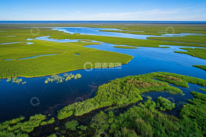 高清大图下载【趣麦麦图】航拍湿地自然风光