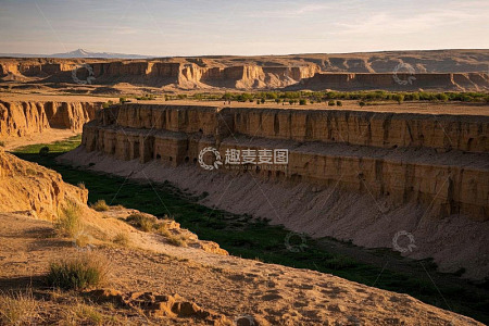 沙漠峡谷自然风光全景