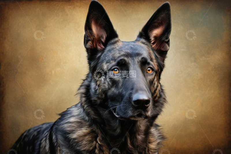 高清大图下载【趣麦麦图】德国牧羊犬特写