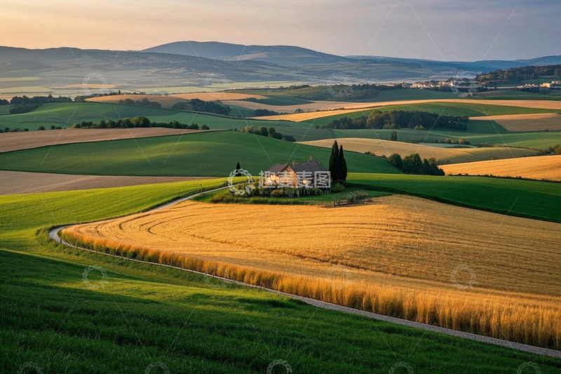 高清大图下载【趣麦麦图】田园乡村风光农舍田野景色