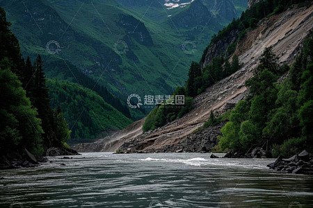 山间河流自然风光