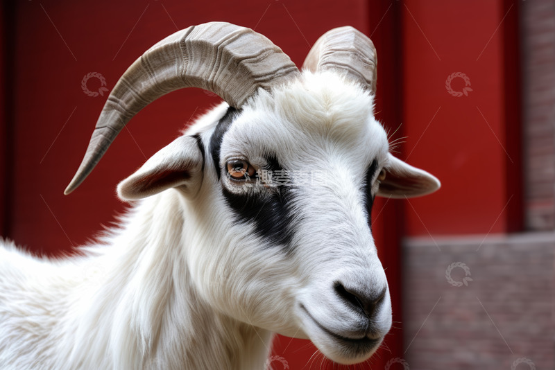 高清大图下载【趣麦麦图】特写山羊头部近景