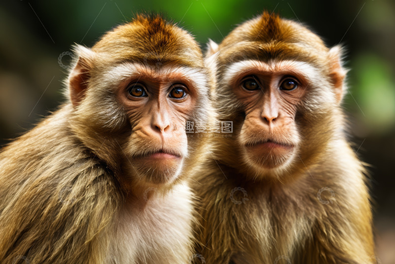 高清大图下载【趣麦麦图】两只猴子特写