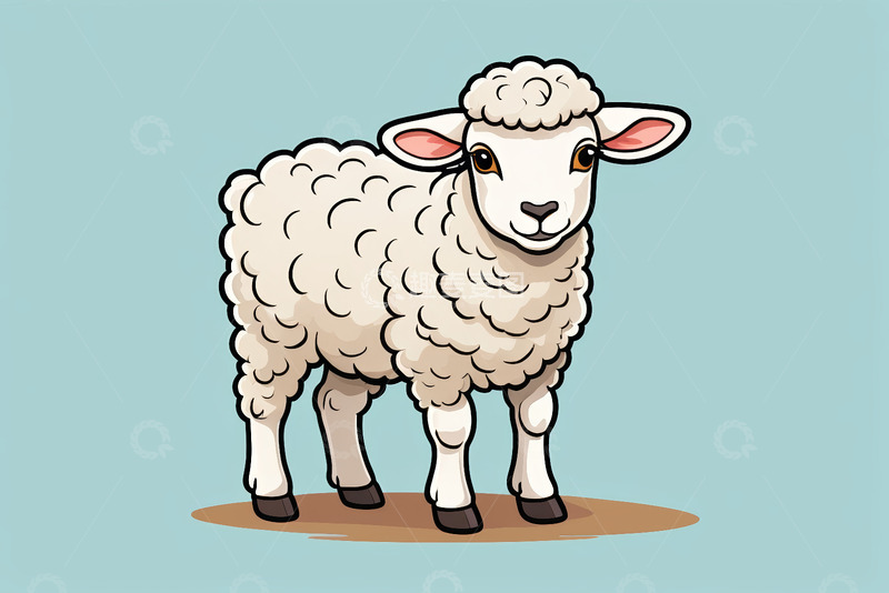 高清大图下载【趣麦麦图】卡通绵羊插画素材