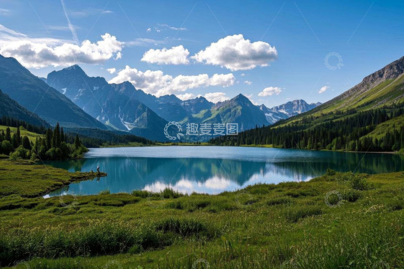 高清大图下载【趣麦麦图】高山湖泊自然风光