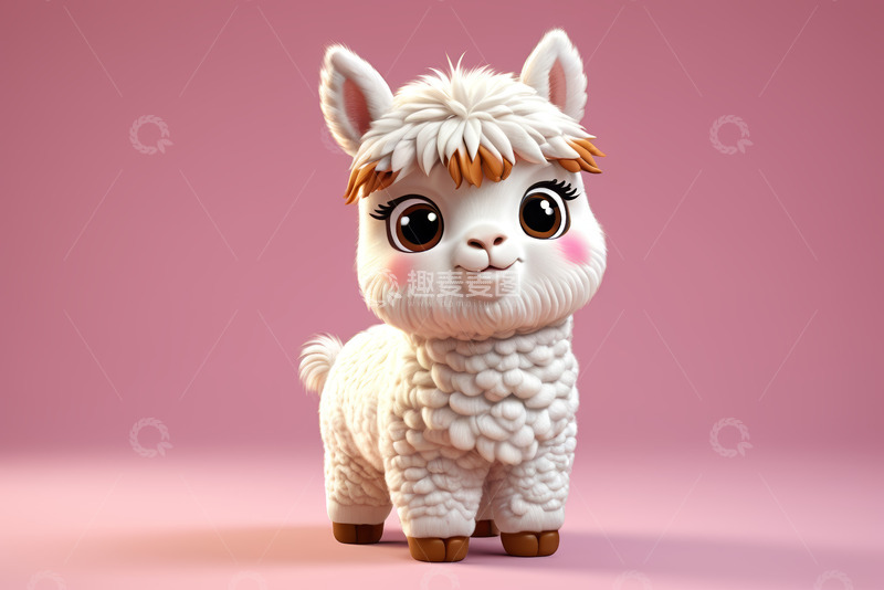 高清大图下载【趣麦麦图】可爱卡通羊驼形象素材