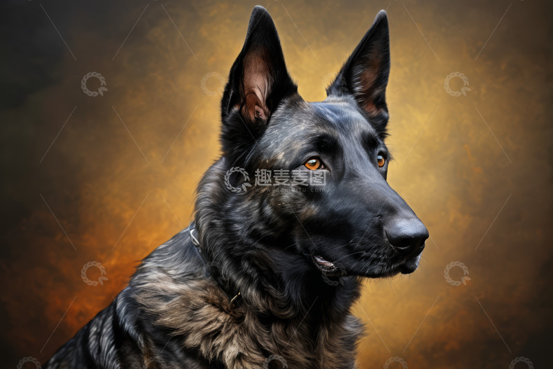 高清大图下载【趣麦麦图】德国牧羊犬特写肖像