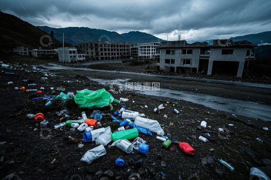 废弃场地垃圾堆积景观