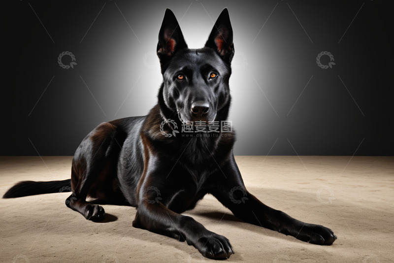 高清大图下载【趣麦麦图】黑色犬类肖像摄影素材