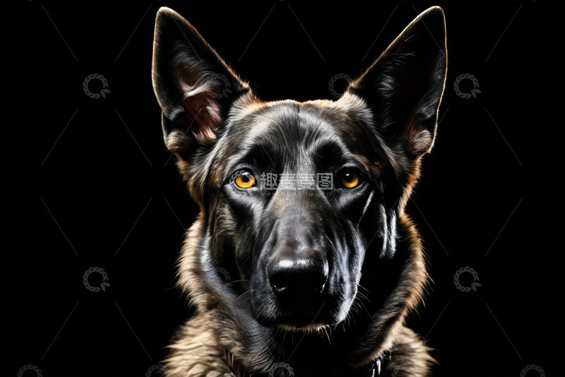 高清大图下载【趣麦麦图】德国牧羊犬特写肖像