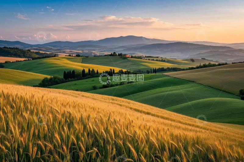 高清大图下载【趣麦麦图】意大利田园风光全景
