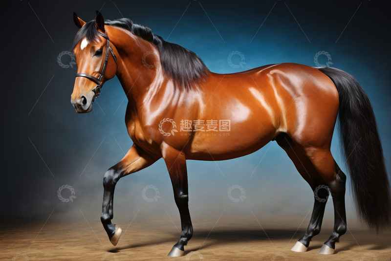 高清大图下载【趣麦麦图】棕色骏马特写