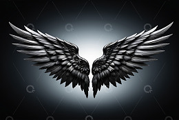 黑色羽翼设计素材