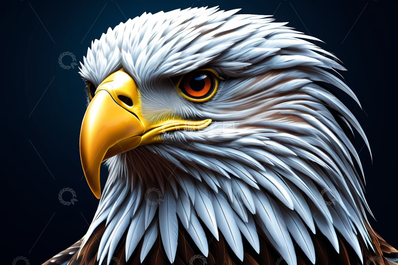 高清大图下载【趣麦麦图】白头鹰头部特写
