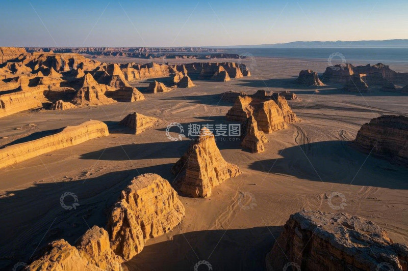 高清大图下载【趣麦麦图】沙漠自然风光航拍全景