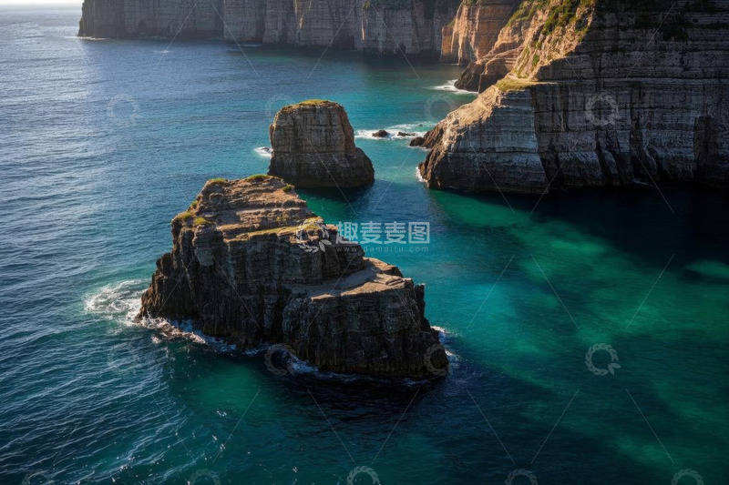 高清大图下载【趣麦麦图】海岸边的岩石与海洋景观