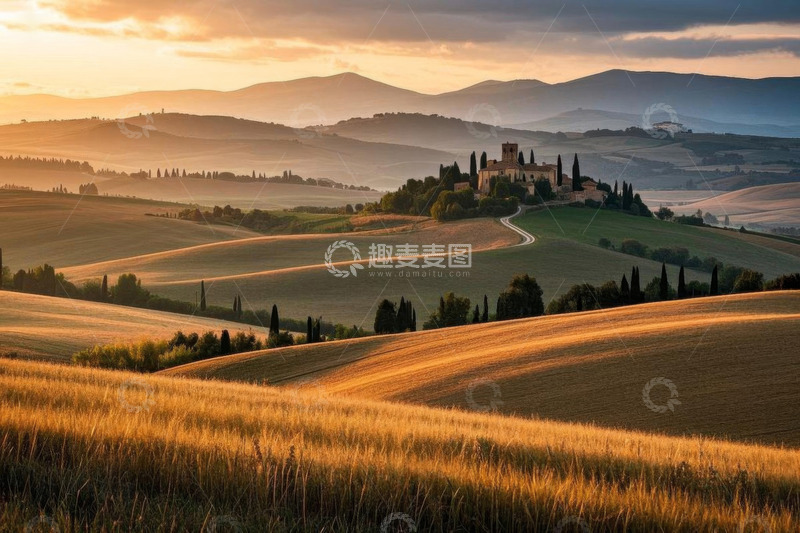 高清大图下载【趣麦麦图】托斯卡纳乡村田园风光