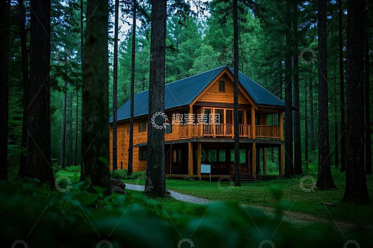 森林中的木质度假小屋