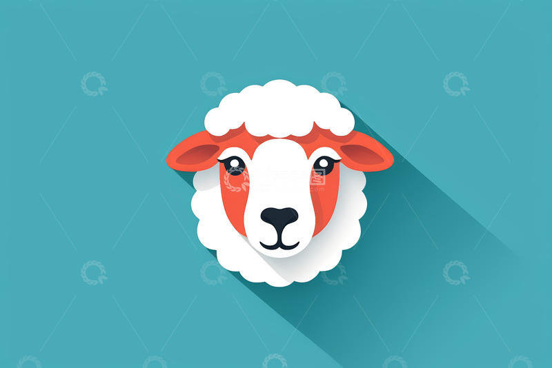 高清大图下载【趣麦麦图】卡通风格绵羊头像