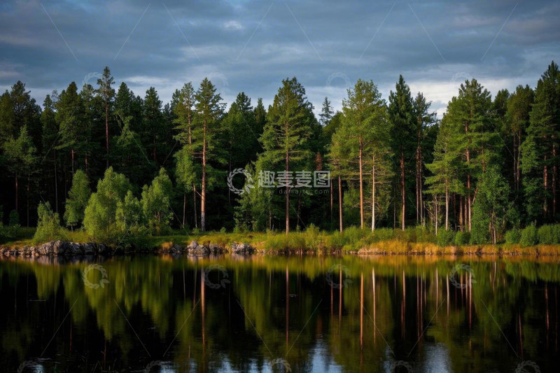 高清大图下载【趣麦麦图】森林湖泊自然风光