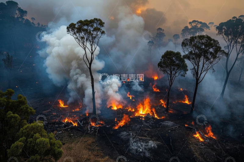 高清大图下载【趣麦麦图】森林野火燃烧景象