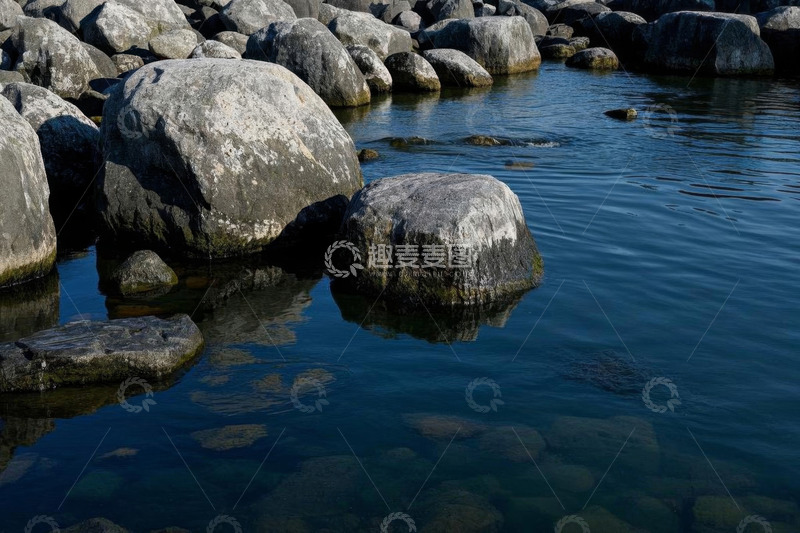 高清大图下载【趣麦麦图】水边形态各异的岩石景象