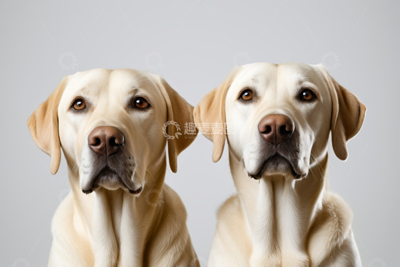 高清大图下载【趣麦麦图】两只拉布拉多犬特写