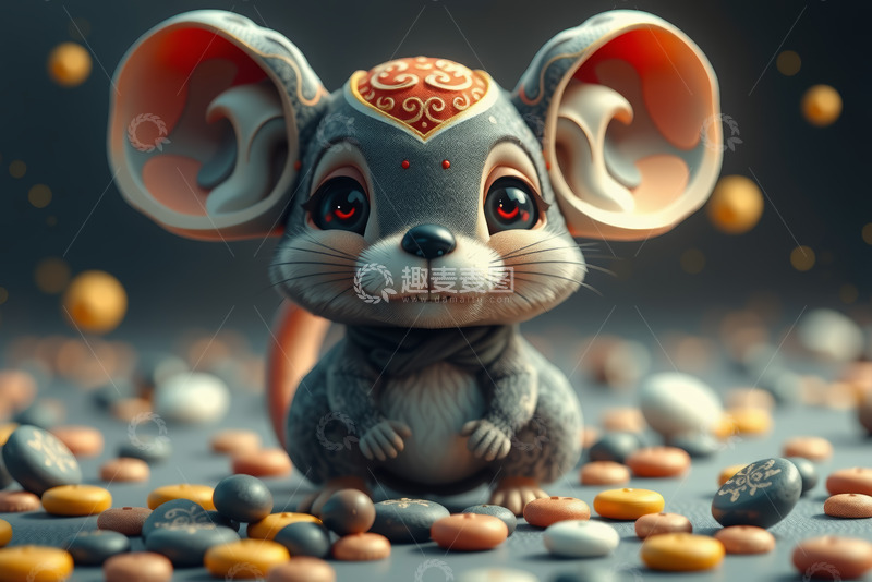 高清大图下载【趣麦麦图】可爱卡通老鼠形象特写