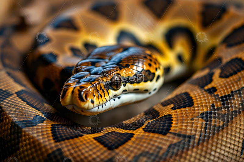 高清大图下载【趣麦麦图】蟒蛇特写近景画面