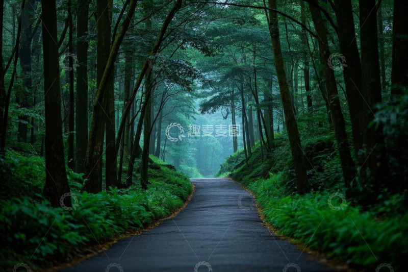 高清大图下载【趣麦麦图】森林中蜿蜒的林间小路