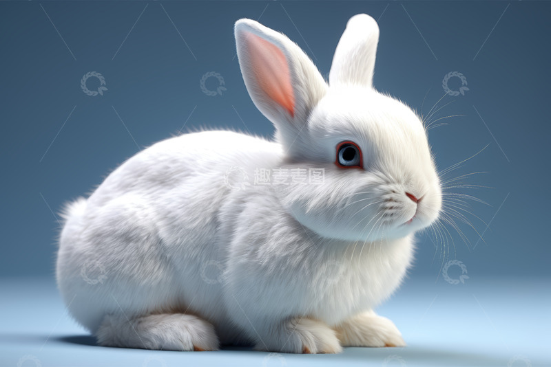 高清大图下载【趣麦麦图】白色兔子特写