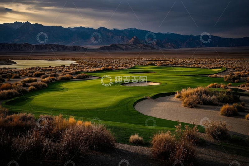 高清大图下载【趣麦麦图】户外高尔夫球场自然风光