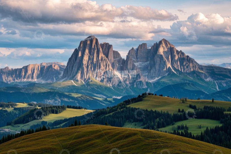 高清大图下载【趣麦麦图】阿尔卑斯山自然风光全景