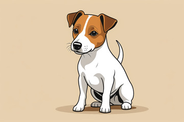 卡通风格杰克罗素梗犬