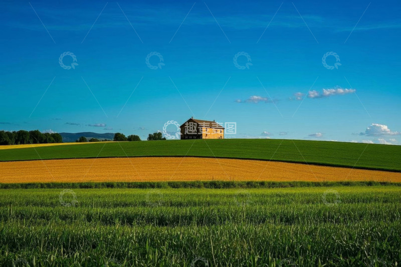 高清大图下载【趣麦麦图】田园风光中的农舍