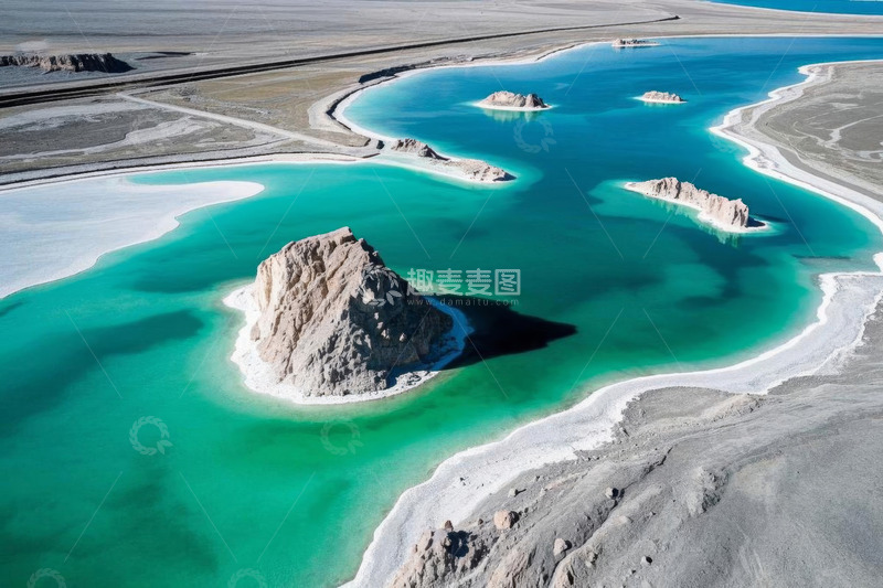 高清大图下载【趣麦麦图】青海盐湖自然风光鸟瞰
