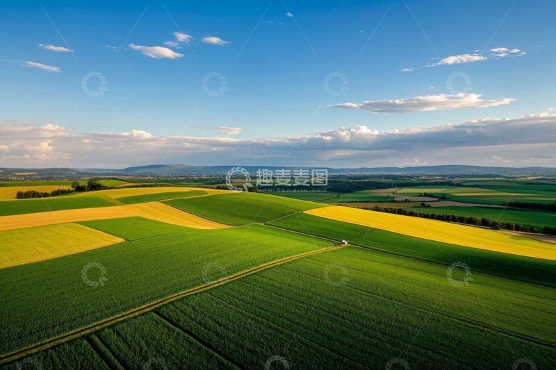 高清大图下载【趣麦麦图】航拍广阔多彩农田景观
