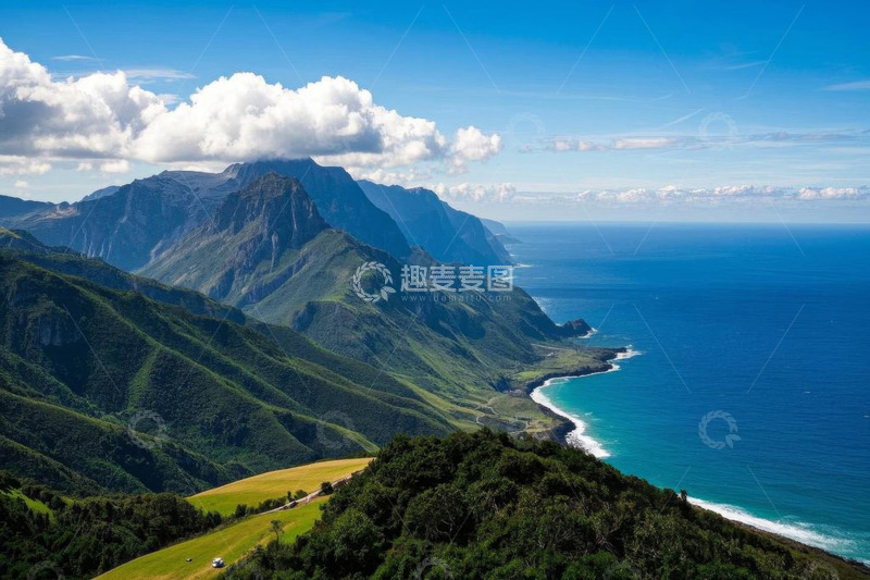 高清大图下载【趣麦麦图】山海相连的自然风光