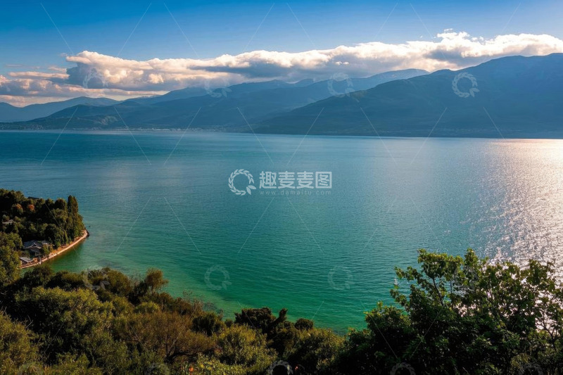 高清大图下载【趣麦麦图】湖泊山水自然风光全景