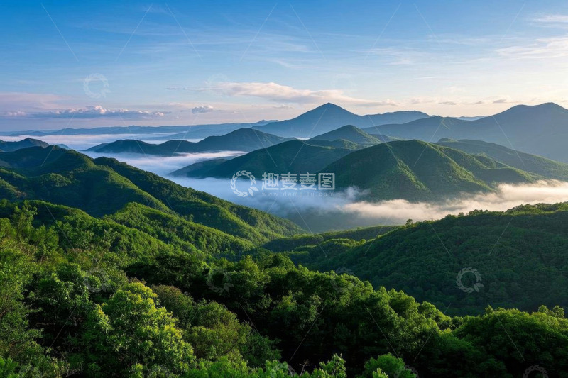 高清大图下载【趣麦麦图】青山云海自然风光全景