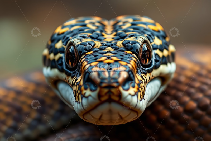 高清大图下载【趣麦麦图】蛇头部特写素材